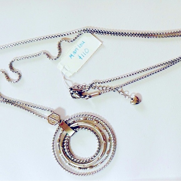 Intricate Marilou Silver Concentric Pendant Necklace - New - Picture 1 of 1
